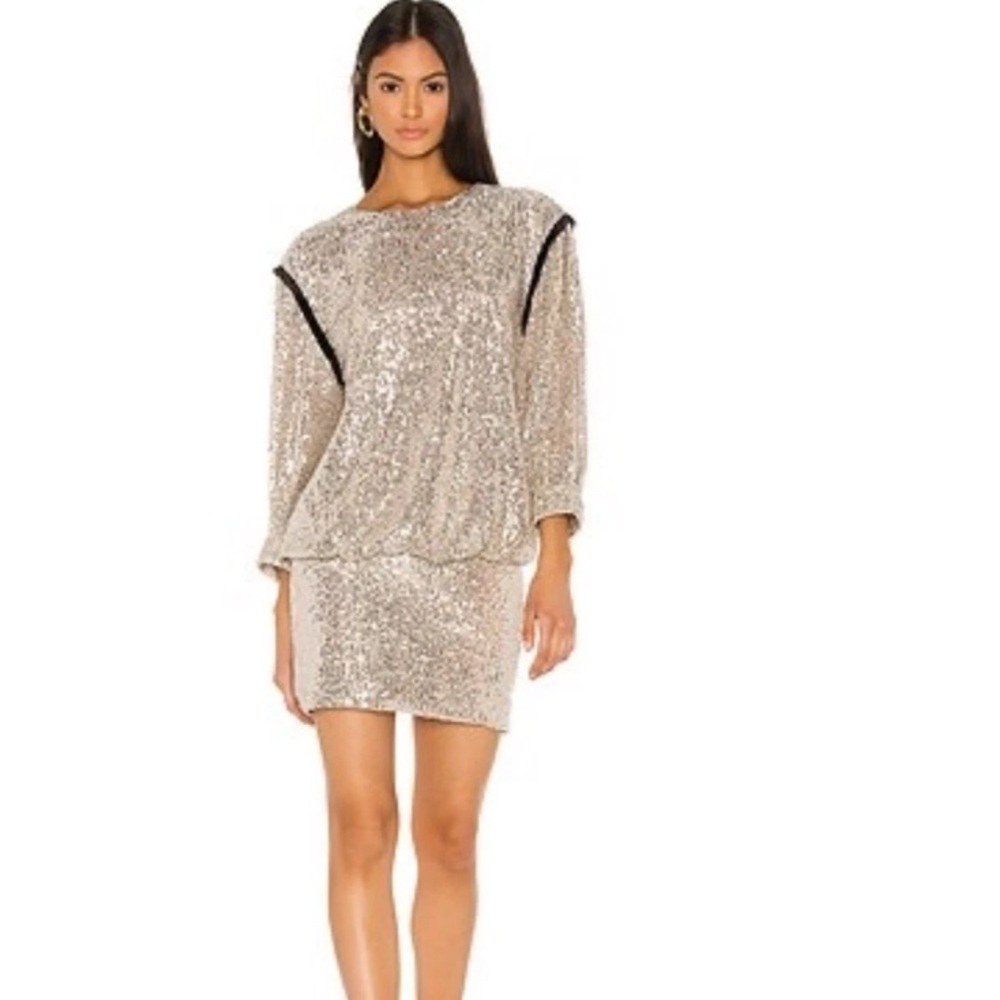 NWOT 7 for All Mankind Silver Sequin Cocktail Dress. Size X-Large - Picture 2 of 14